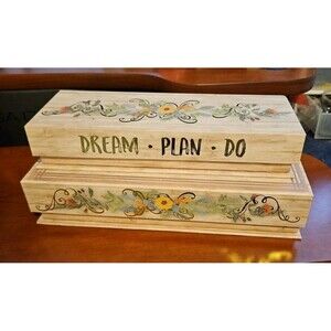 2 Elegant Storage Box Set Inspirational Dream Imagine Theme Gold Accents